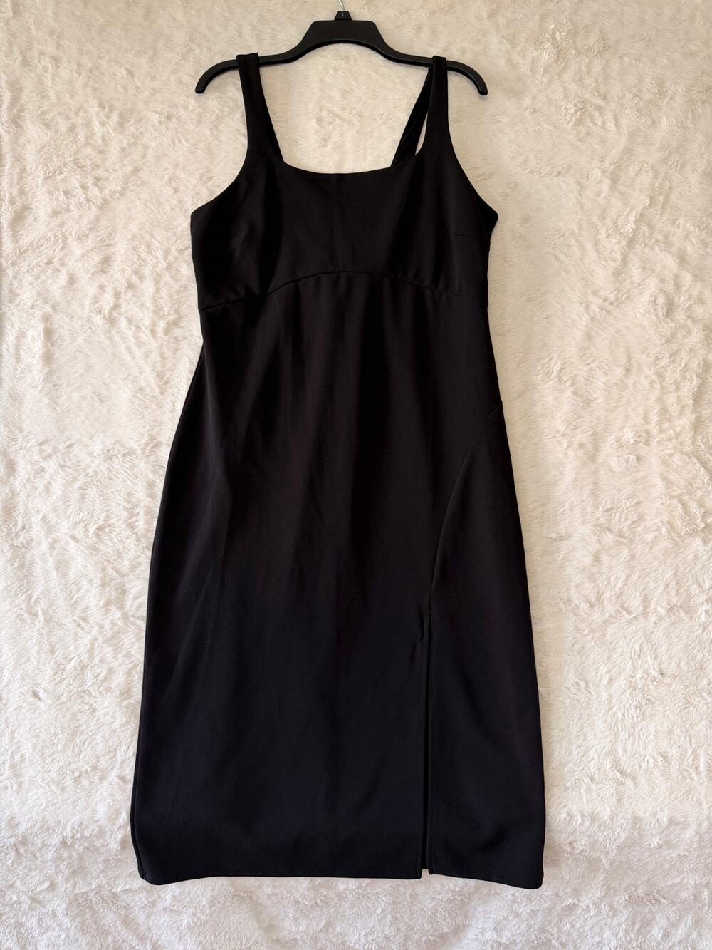 Almost Famous Black Lace Up Side Slit Midi Dress Womens Plus Size 2X Sleeveless